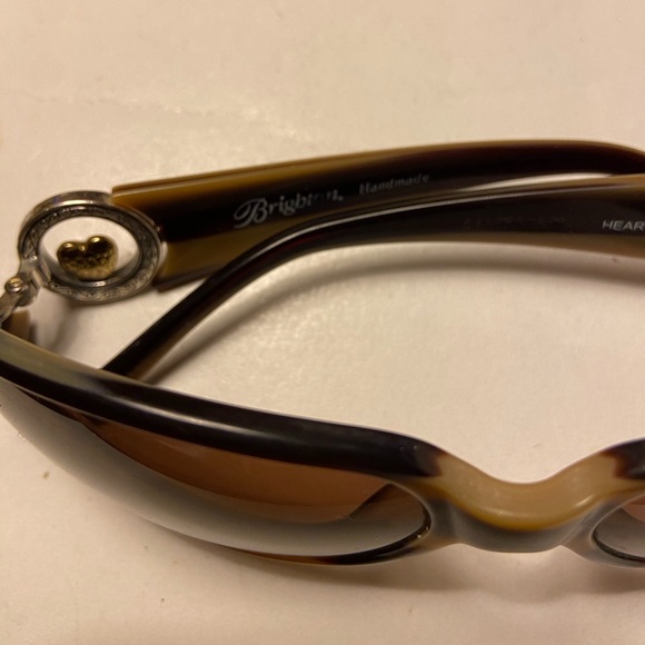 BRIGHTON HEART OF GOLD DESIGNER WRAP HANDMADE SUNGLASSES 61-15